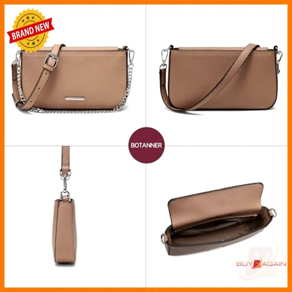 Small Vegan Leather Crossbody Bag with Adjustable Strap